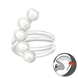 Sterling Silver Pearl Ear Cuff